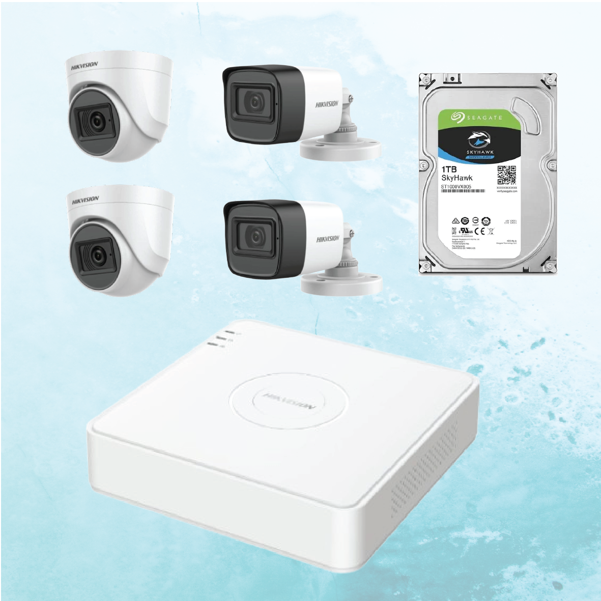 CCTV System AHD with Audio with DVR Accessories (2MP) Hikvision